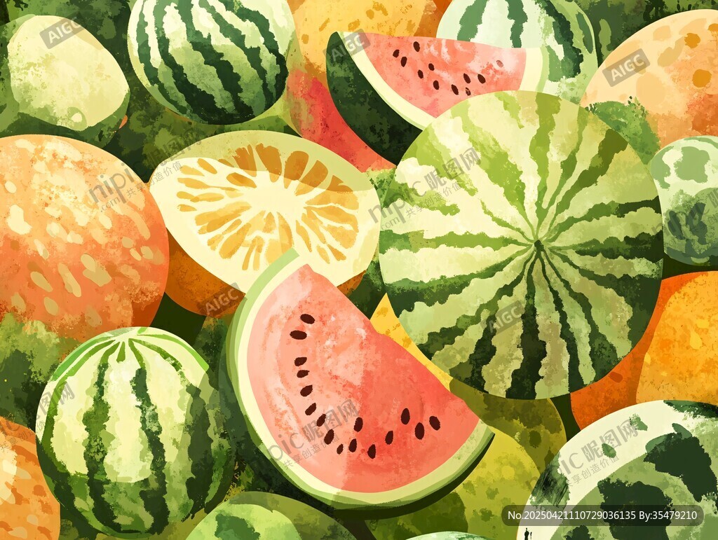 缤纷多彩的西瓜与柑橘组合