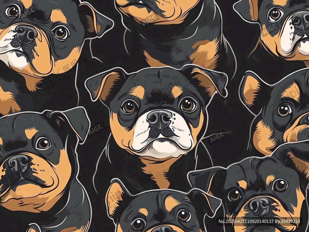 可爱罗威纳犬图案设计
