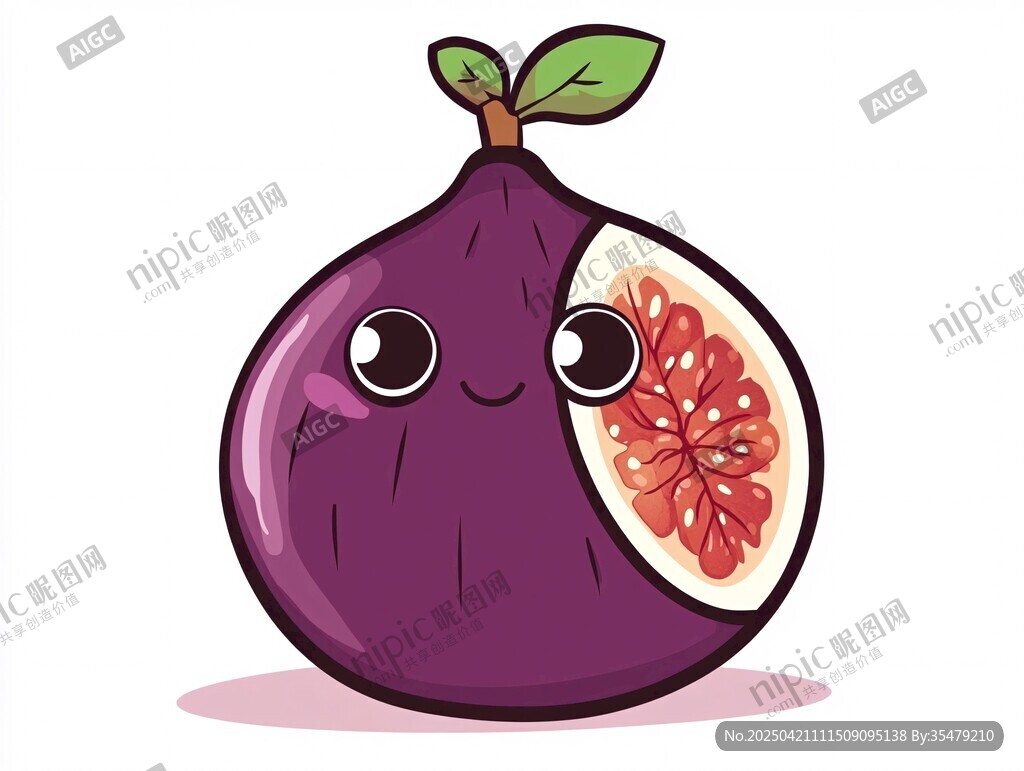 可爱卡通无花果形象插画