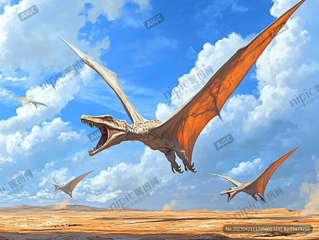 翼龙翱翔于广阔天地间