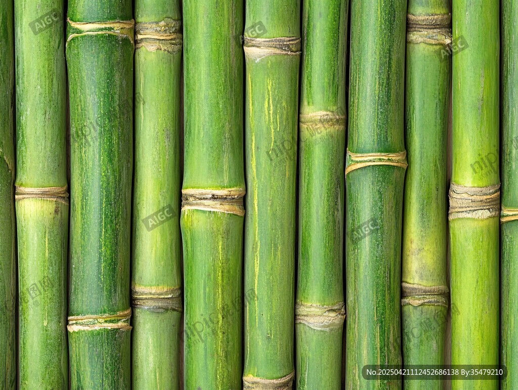 翠绿竹排 清新自然景致