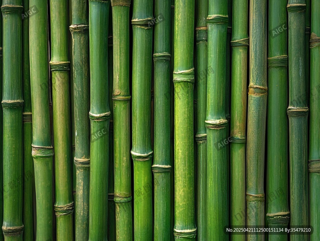 翠绿竹排 清新自然之景