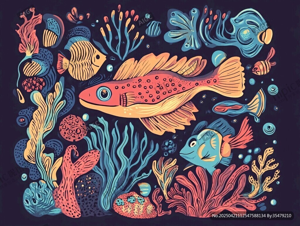 海底奇幻鱼群与珊瑚世界