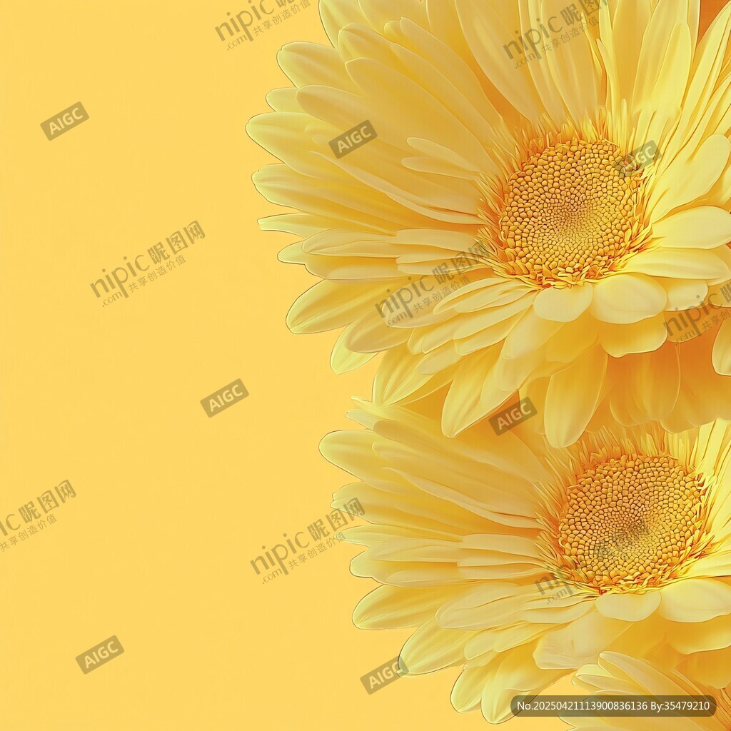 明媚黄色雏菊花卉特写