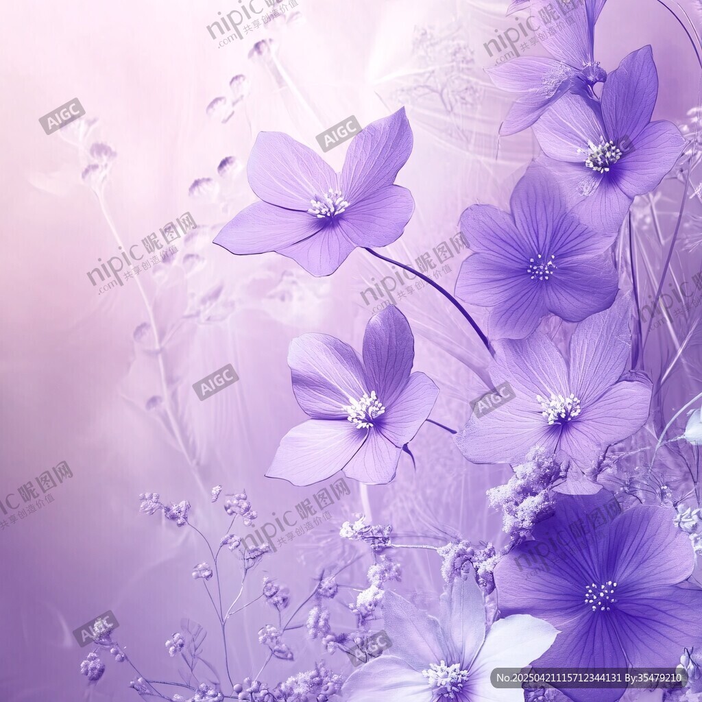 梦幻紫花背景图