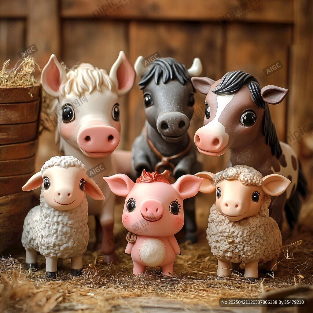 可爱农场动物玩偶大集合