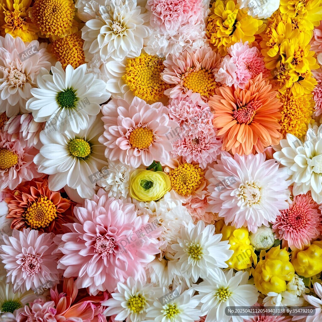 缤纷多彩花卉组合
