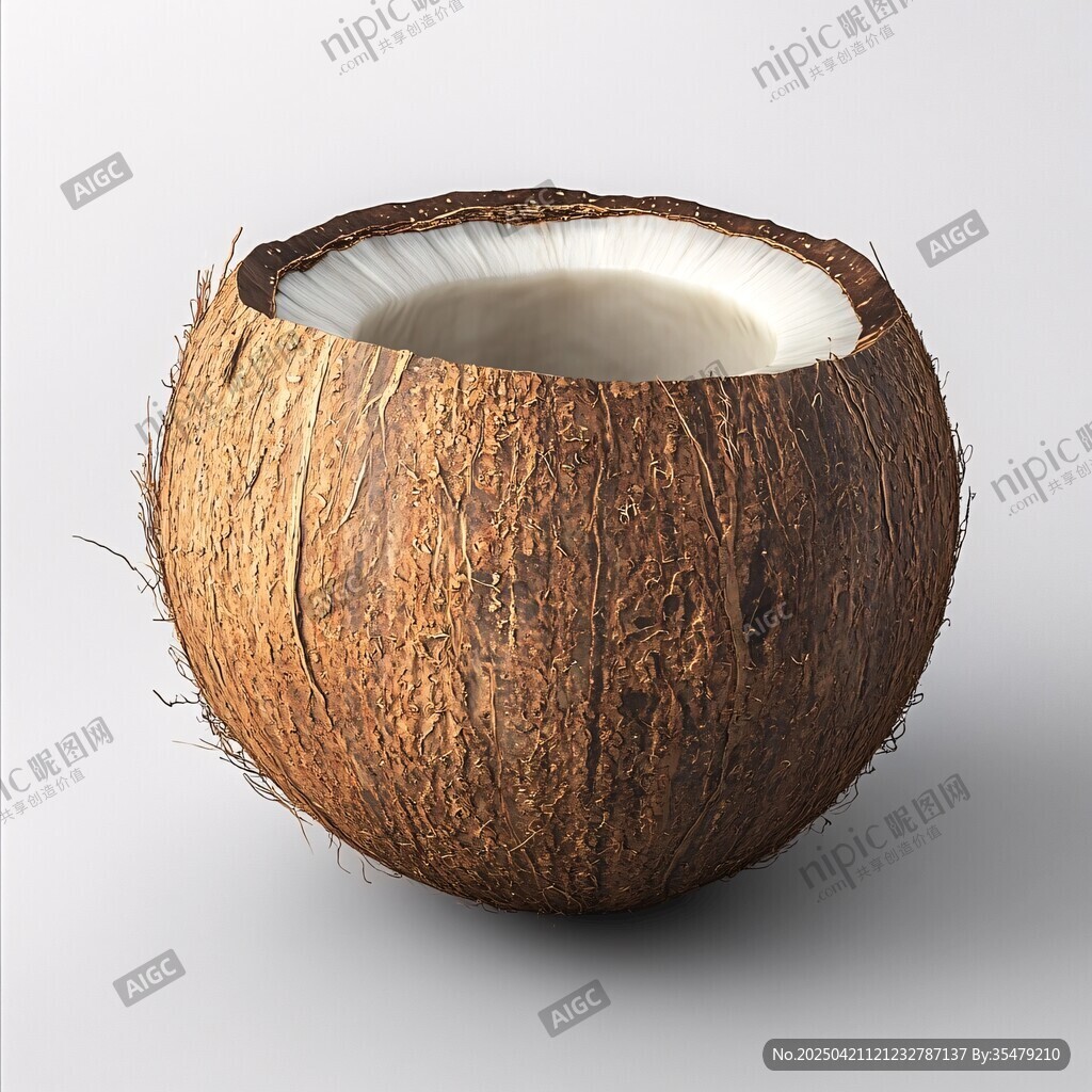 开口的新鲜椰子