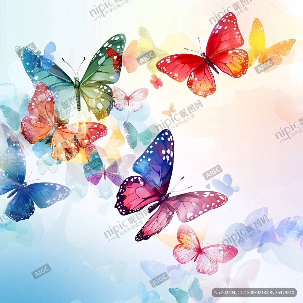 缤纷蝴蝶飞舞梦幻场景