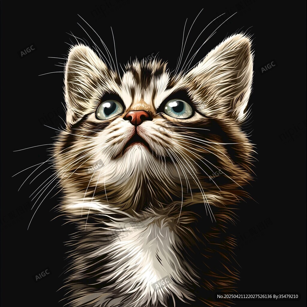 仰望的可爱小猫咪
