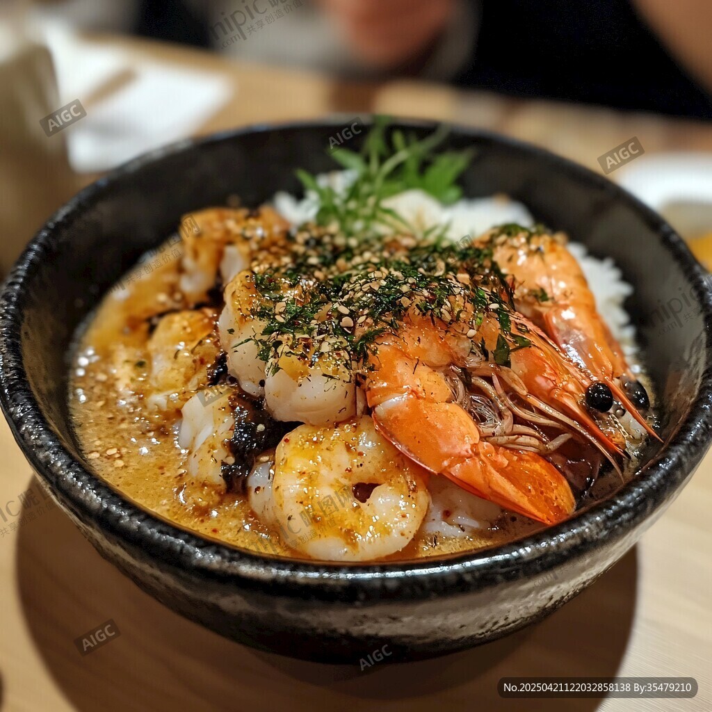 鲜虾盖饭 美味诱人的一餐