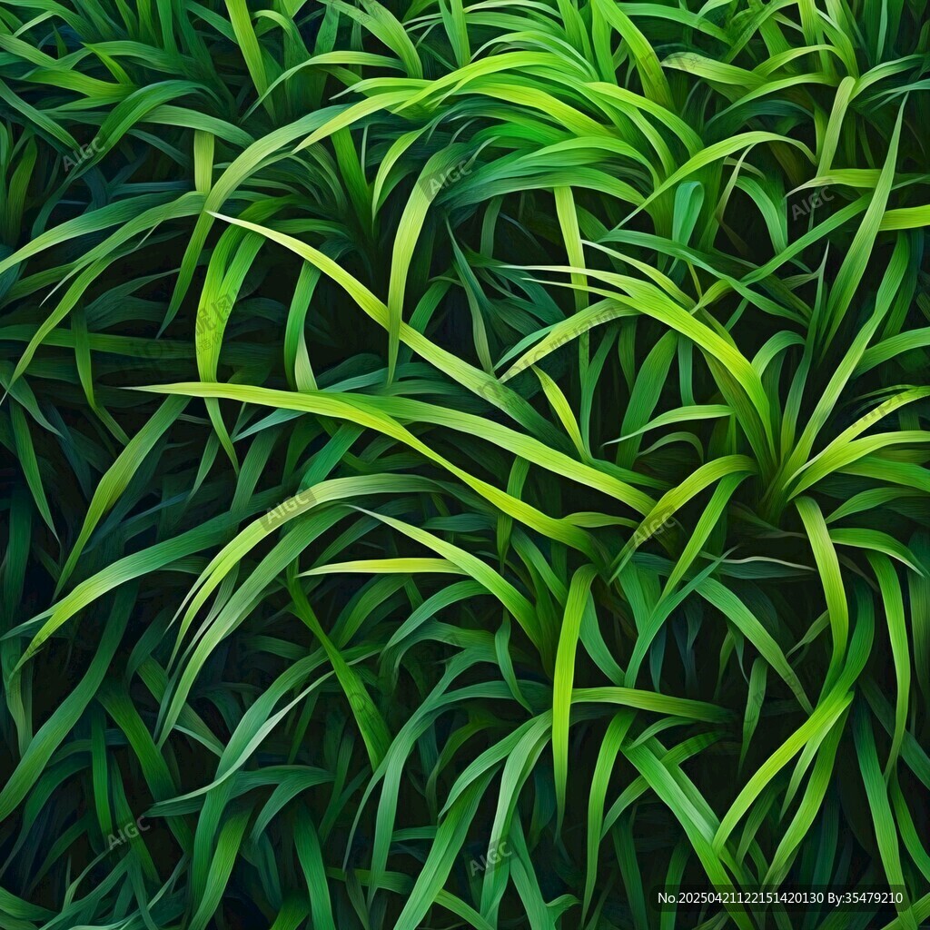 翠绿繁茂的草类植物画面