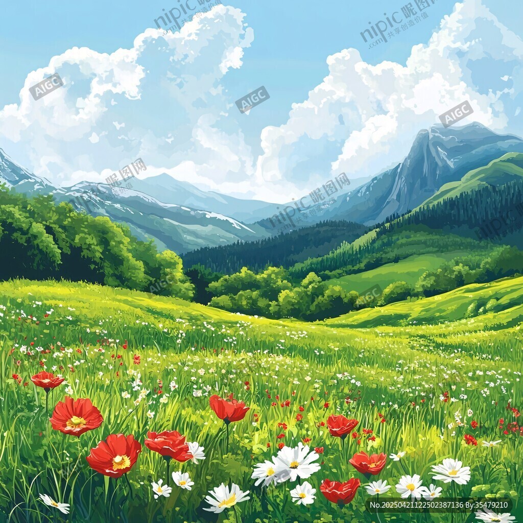 山间花海美景