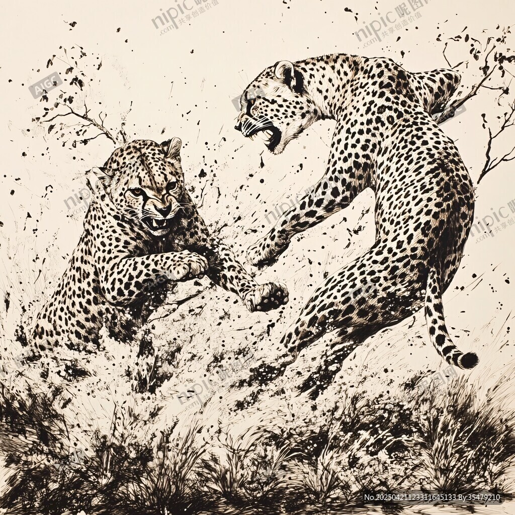 猎豹激战瞬间