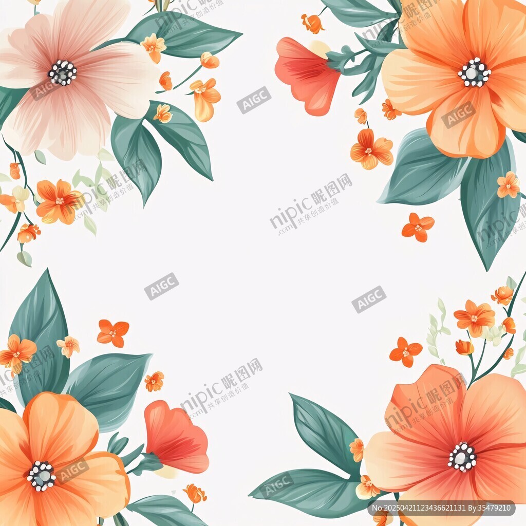 花卉边框插画