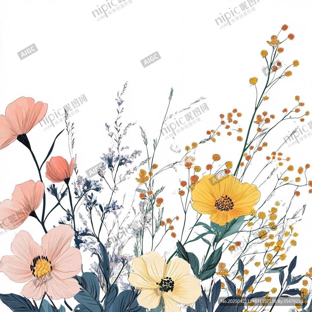 手绘花卉插画