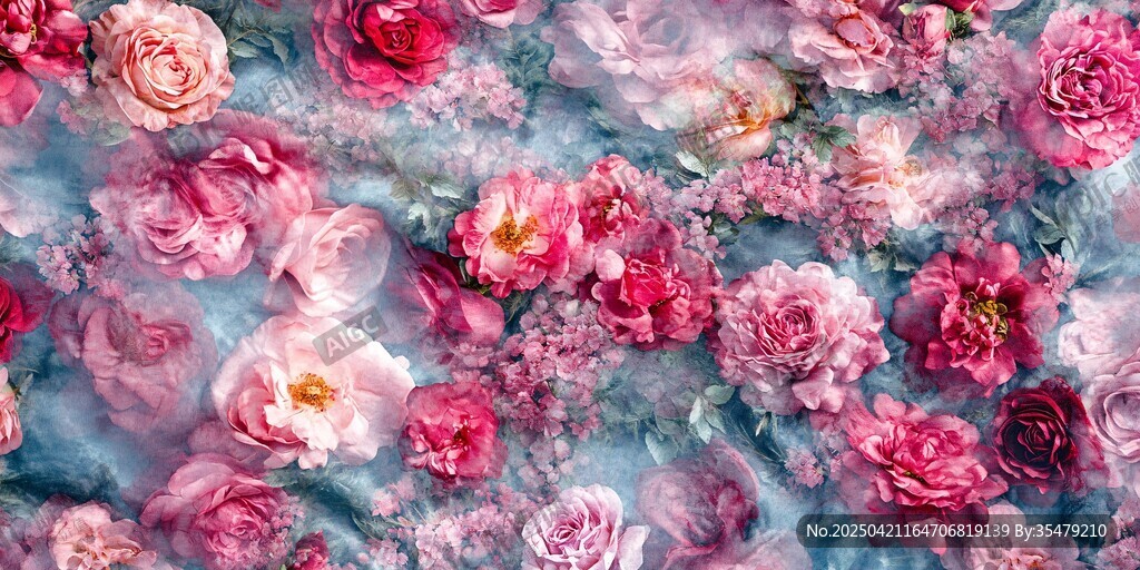 浪漫梦幻的花卉背景图
