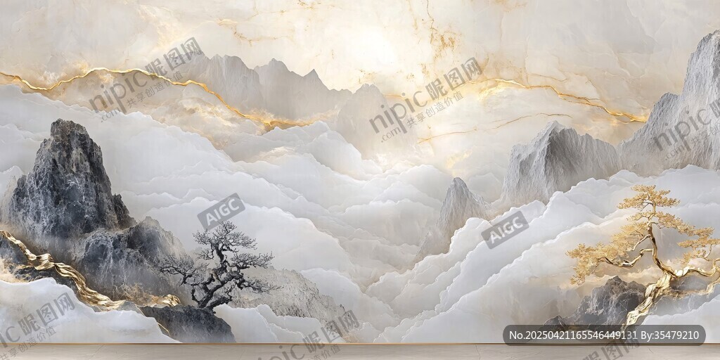 云绕山峦间 尽显山水韵