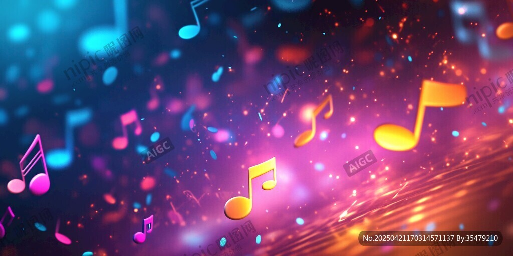 梦幻音符 绚丽音乐背景