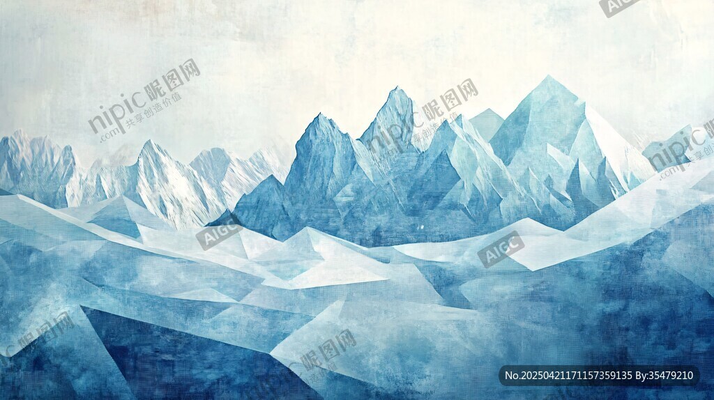 梦幻冰川山脉风景