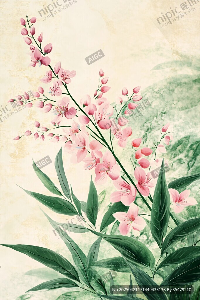 粉色兰花绽放图