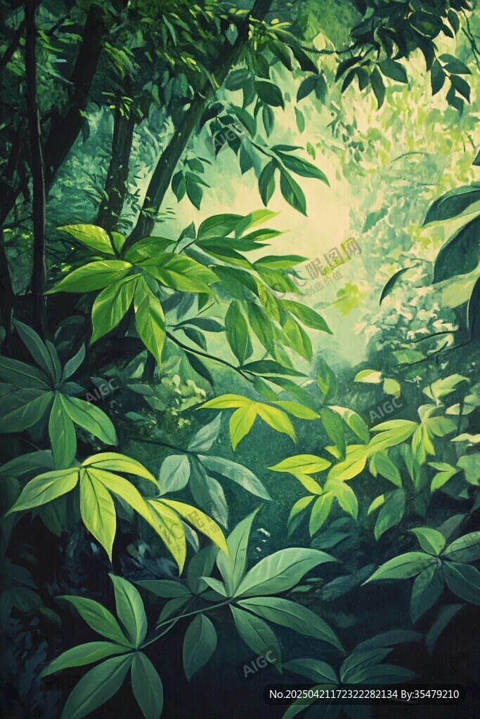梦幻丛林绿意盎然景象