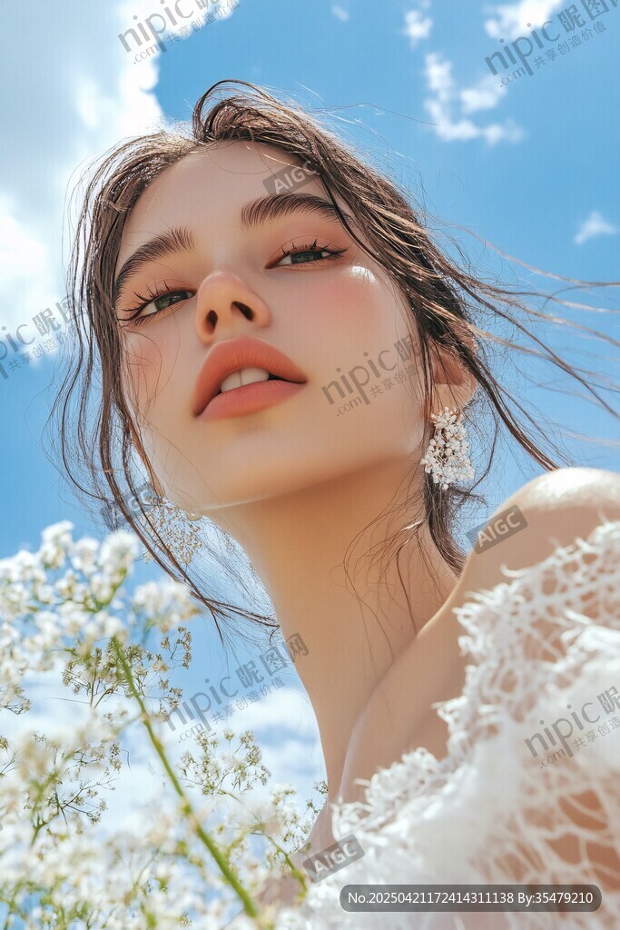 阳光下的清新美少女