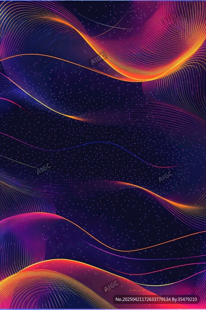 梦幻炫彩波浪背景图案