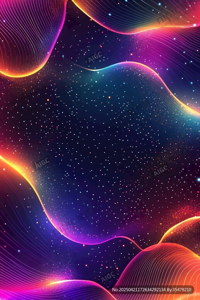 炫彩流光宇宙波浪背景图