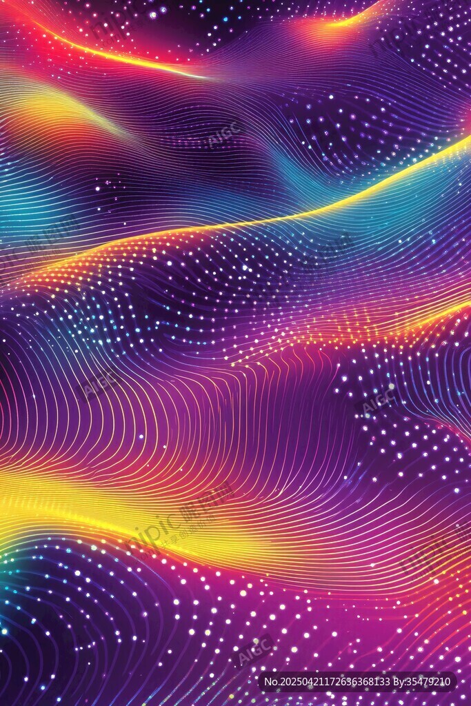 炫彩动感线条波点抽象背景