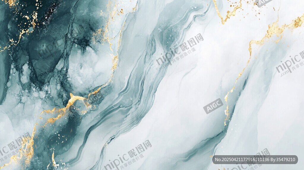 水墨金纹抽象艺术背景图