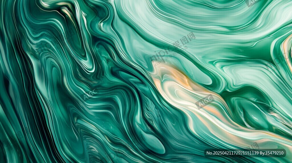 翠绿流体艺术纹理背景