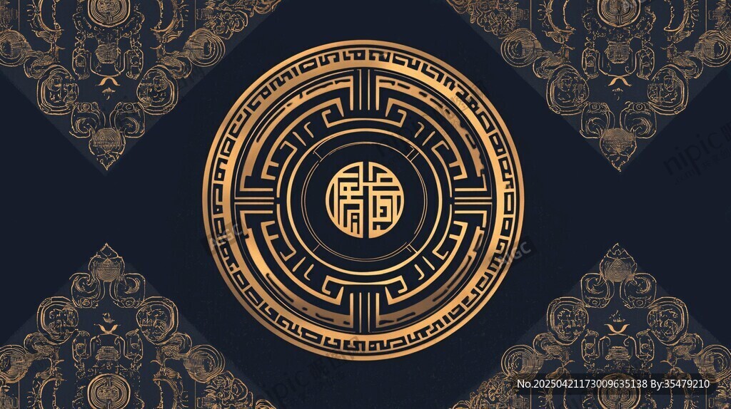 中式古典福纹华丽图案