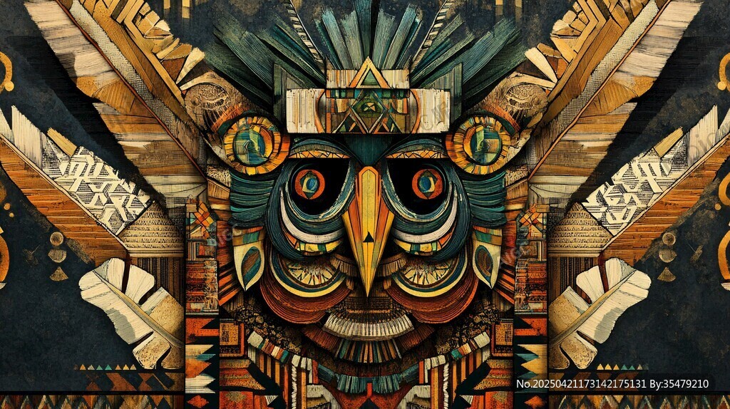 神秘图腾风的奇幻猫头鹰