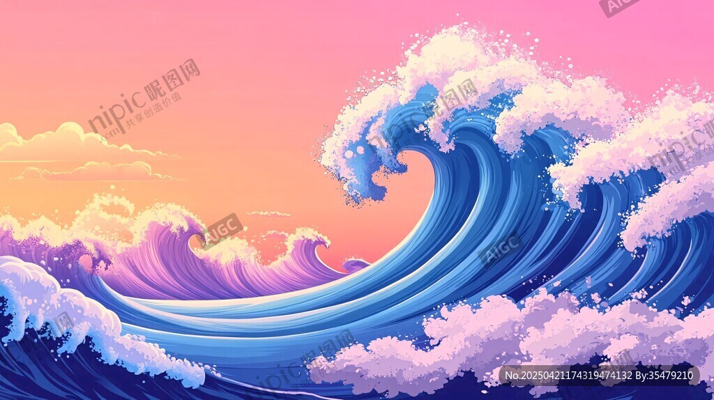 梦幻海浪绘就绚丽海洋景