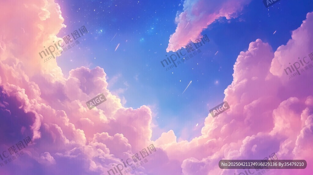 梦幻星空下的绚烂云彩