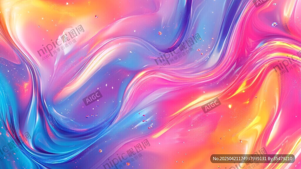 梦幻流体色彩艺术背景图