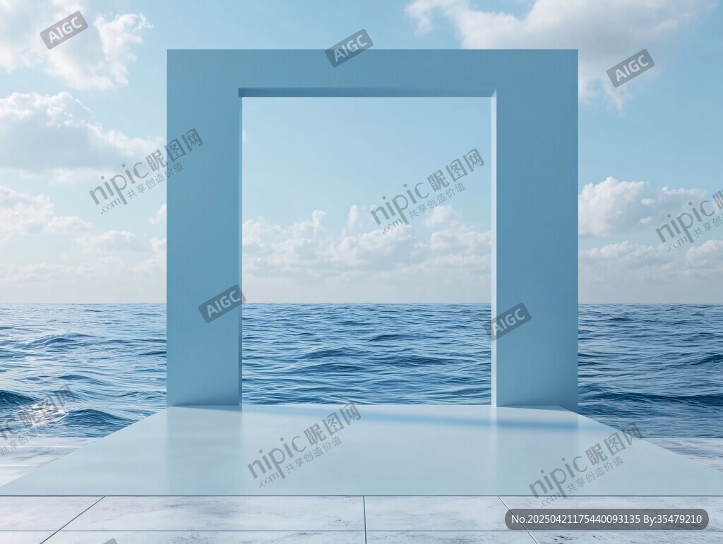 蓝色海畔的梦幻几何之门