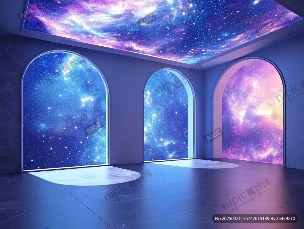 梦幻星空室内空间场景
