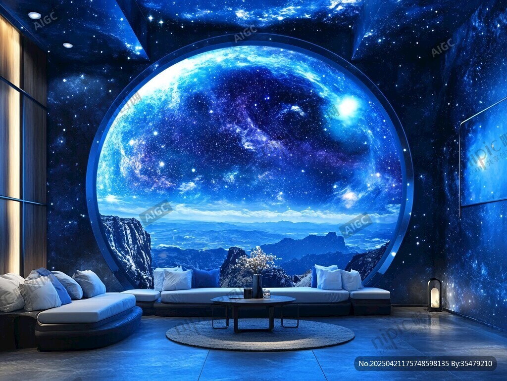 梦幻星空主题客厅空间