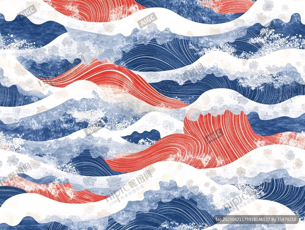 海浪波纹图案