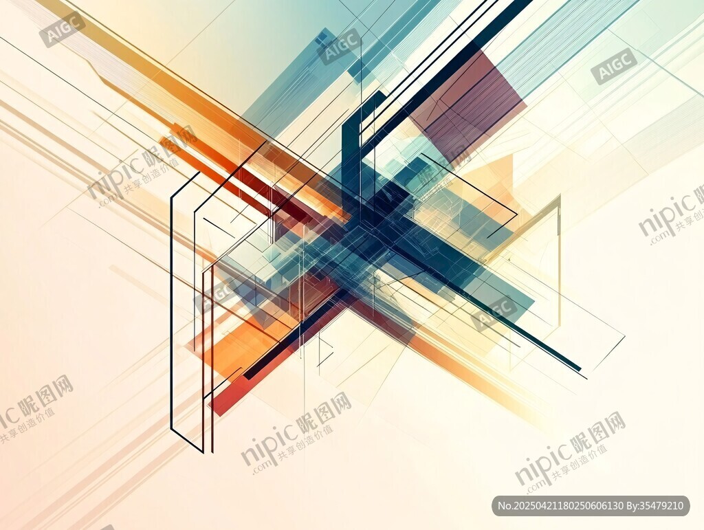 抽象几何线条艺术背景图