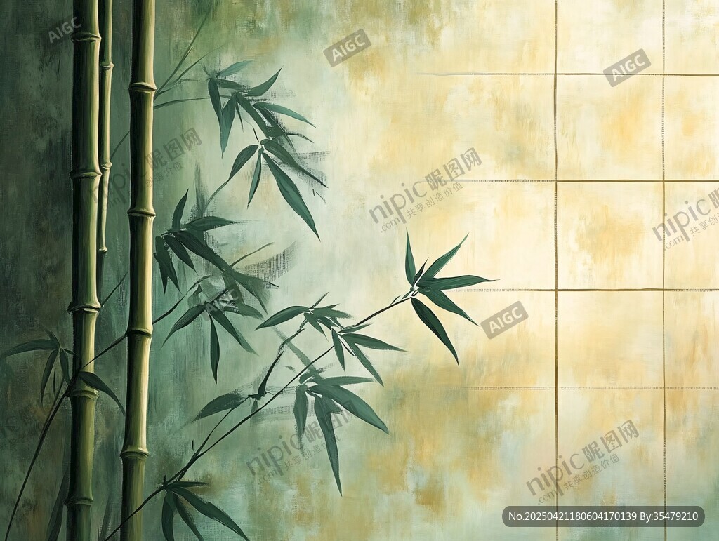 中式竹景 雅致墙面风光