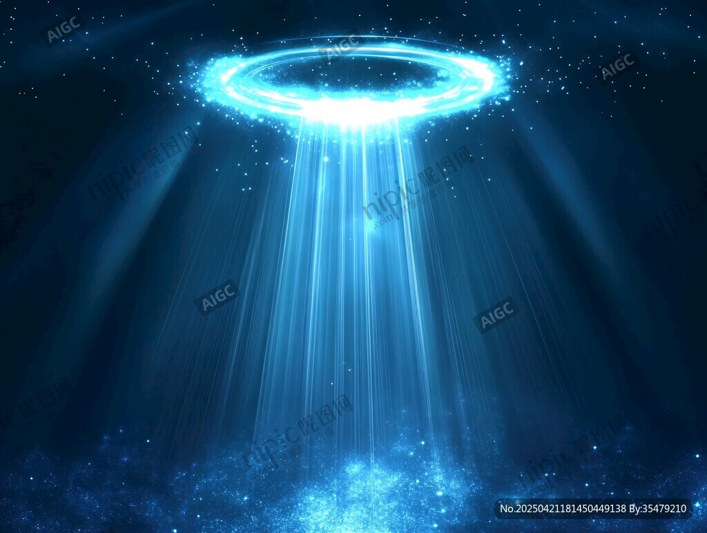 梦幻蓝光光环特效场景