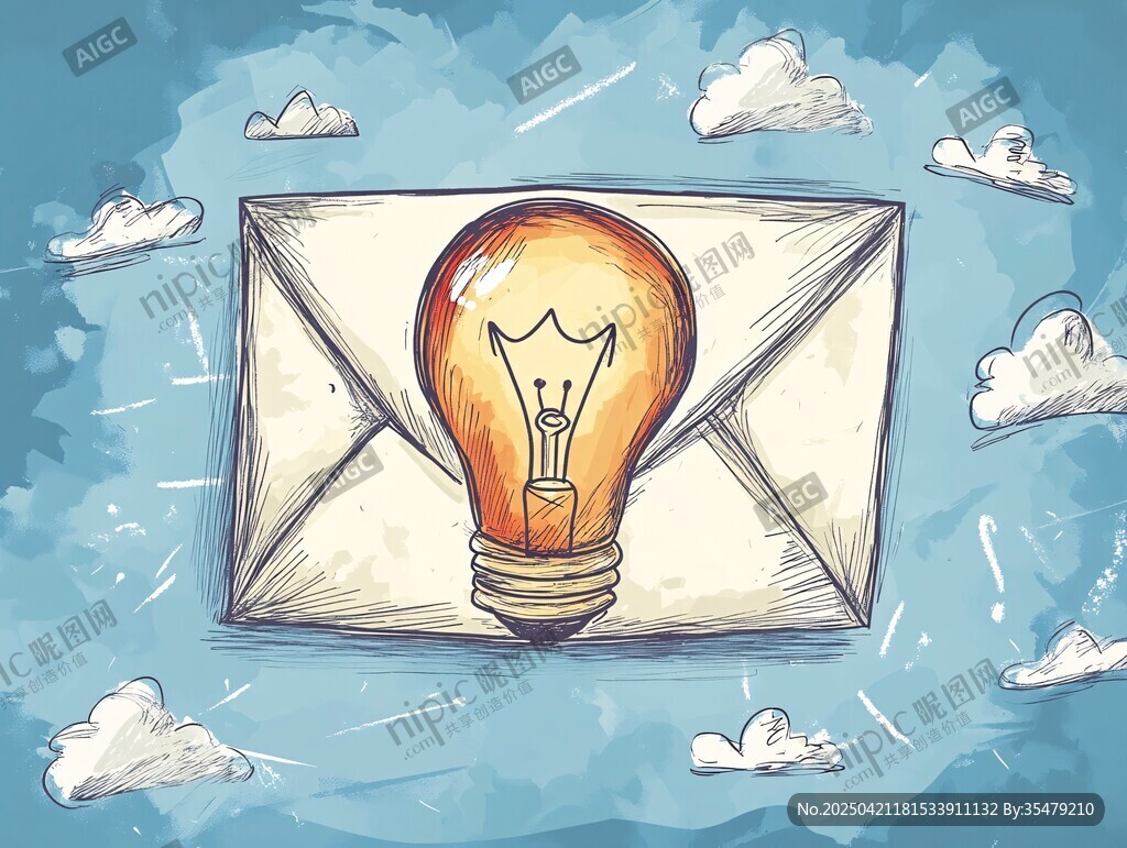 信封中的创意灵感之光
