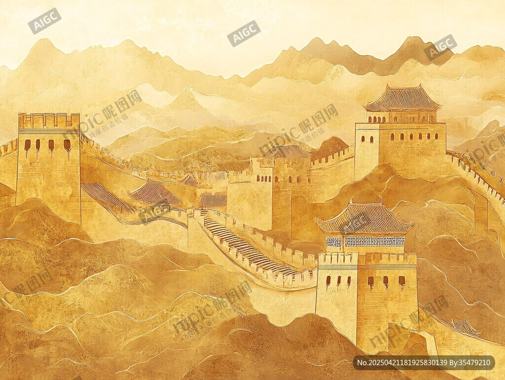 金色长城 山峦间的壮丽景观