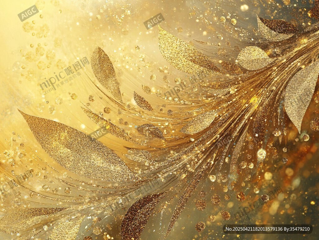 金色梦幻羽毛背景纹理