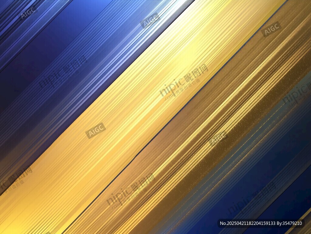 蓝金渐变动感线条背景图