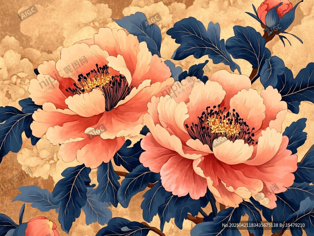 国色牡丹花卉图