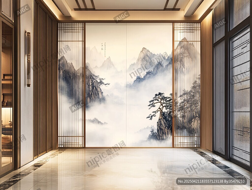 中式山水玄关 尽显雅致气韵